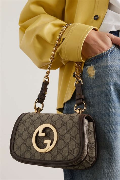 gucci coated canvas shoulder bag